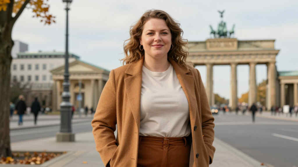 Selbstbewusste kurvige Frau in Berlin